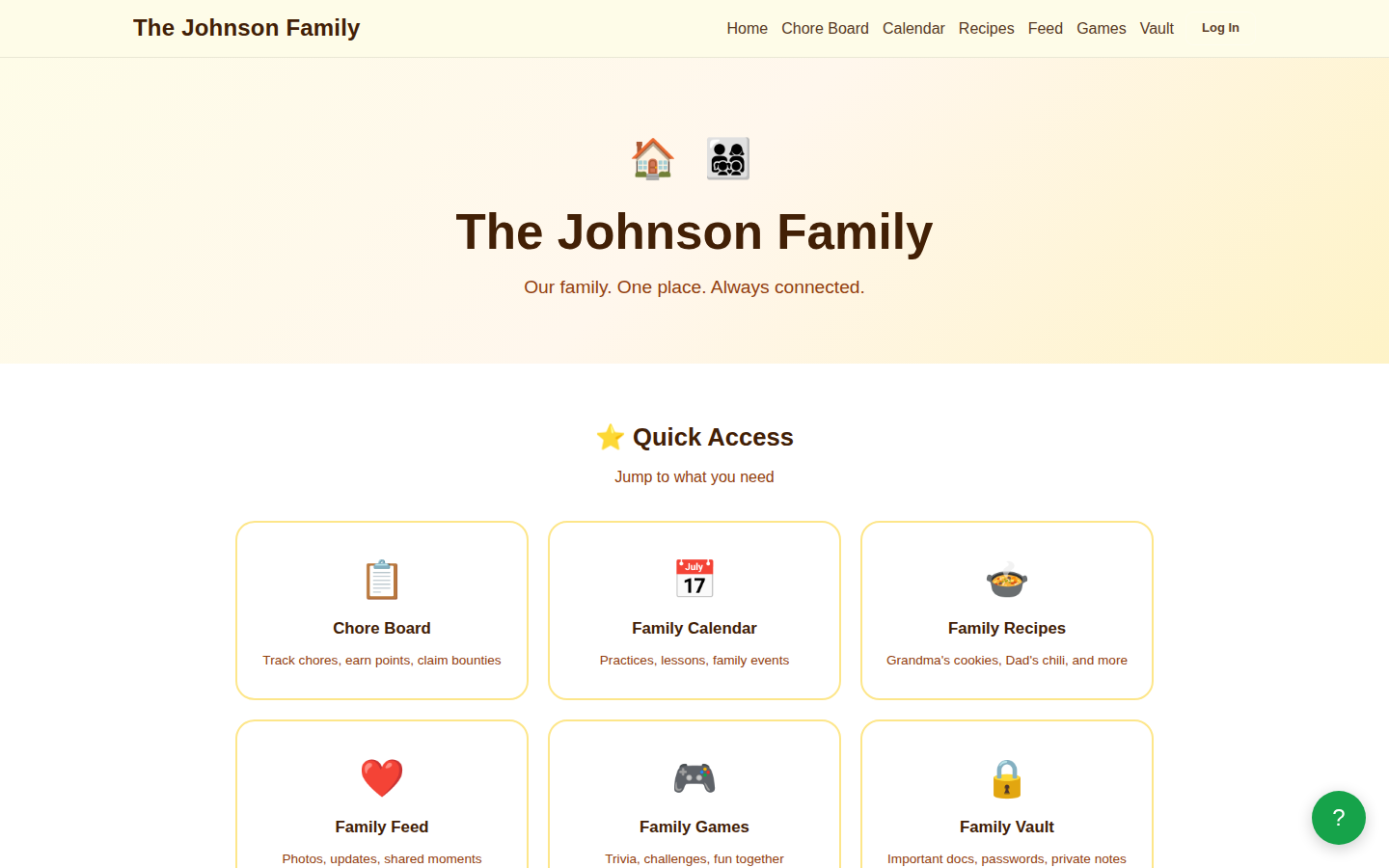 Family Demo desktop feature